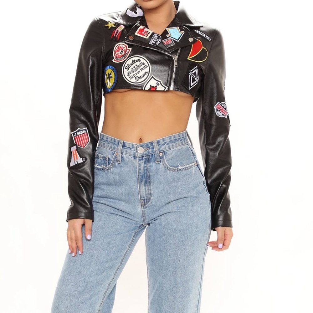 Cropped Faux Leather Moto Jacket 🏍️ - Picture 5 of 10